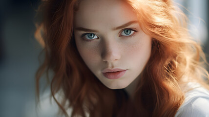 Fototapeta premium Serene Redhead Portrait
