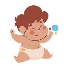 baby playing with rattle toy