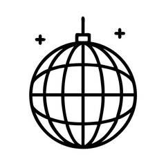 disco ball icon, disco ball line art - simple line art of disco ball, perfect for disco ball logos and icons