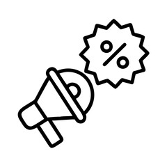 discount campaign icon, discount campaign line art - simple line art of discount campaign, perfect for discount campaign logos and icons