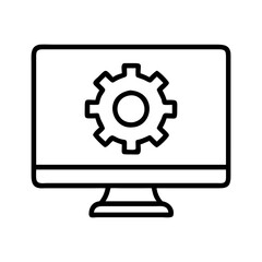display settings icon, display settings line art - simple line art of display settings, perfect for display settings logos and icons