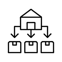 distribution center icon, distribution center line art - simple line art of distribution center, perfect for distribution center logos and icons