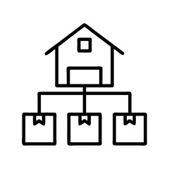 distribution center icon, distribution center line art - simple line art of distribution center, perfect for distribution center logos and icons