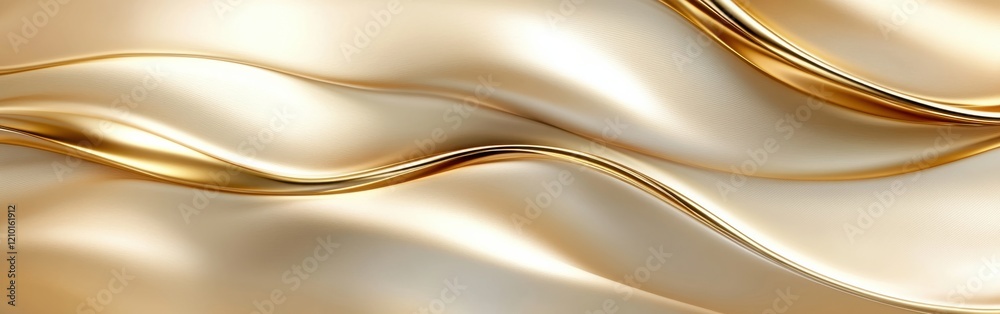 Aufkleber luxurious gold and beige textured background with flowing waves for elegant design projects