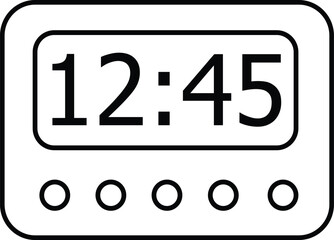 Simple Digital Clock Icon – Modern Design for Technology, Time Management Apps, and Digital Display Branding.