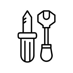 diy tools icon, diy tools line art - simple line art of diy tools, perfect for diy tools logos and icons