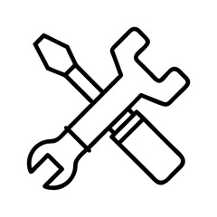 diy tools icon, diy tools line art - simple line art of diy tools, perfect for diy tools logos and icons