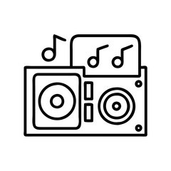 dj console icon, dj console line art - simple line art of dj console, perfect for dj console logos and icons
