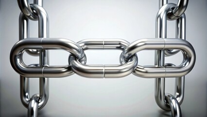 Obraz premium Close-up of Interlocking Metal Links in a Strong Chain