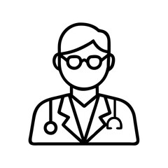 doctor icon, doctor line art - simple line art of doctor, perfect for doctor logos and icons