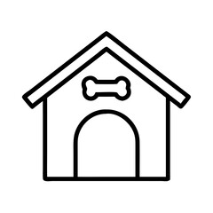 dog house icon, dog house line art - simple line art of dog house, perfect for dog house logos and icons