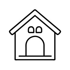 dog house icon, dog house line art - simple line art of dog house, perfect for dog house logos and icons
