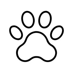 dog paw print icon, dog paw print line art - simple line art of dog paw print, perfect for dog paw print logos and icons