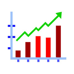 Fototapeta premium Stock chart growing in an uptrend, vector illustration