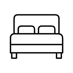double bed icon, double bed line art - simple line art of double bed, perfect for double bed logos and icons