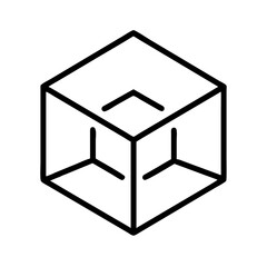 3d model icon, 3d model line art - simple line art of 3d model, perfect for 3d model logos and icons