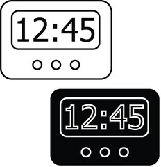 Simple Digital Clock Icon – Modern Design for Technology, Time Management Apps, and Digital Display Branding.