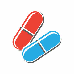 Clean Pharmaceutical Logo with Geometric Pill Design in Vector Style.