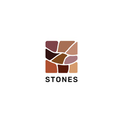 ILLUSTRATION SQURE BRICK STONES MARBLE SIMPLE FLAT COLOR TEMPLATE DESIGN LOGO ICON VECTOR