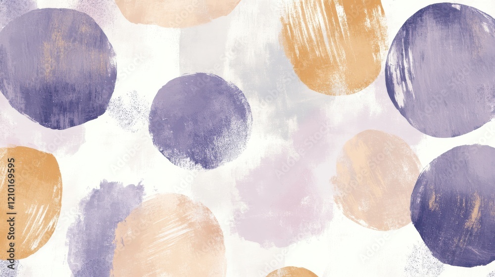 Poster Muted lavender soft pencil strokes create a textured composition of circular shapes on a light background