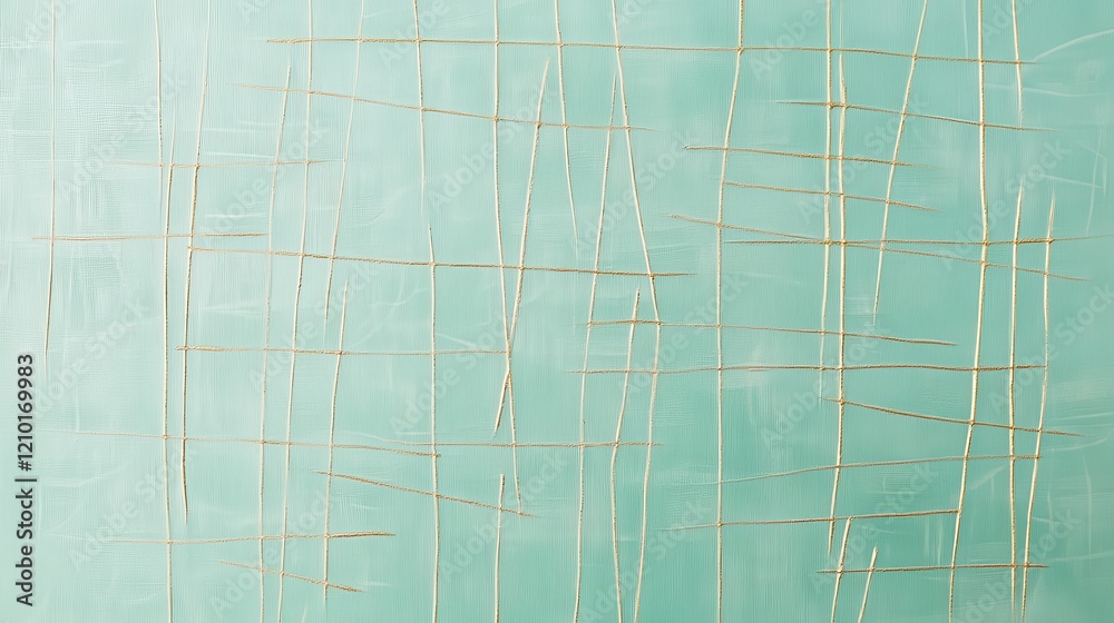Poster soft pastel mint gradient with delicate pencil strokes creating an abstract pattern