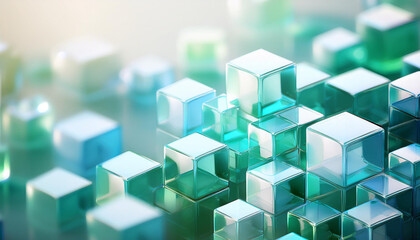 Obraz premium Turquoise glass cube background