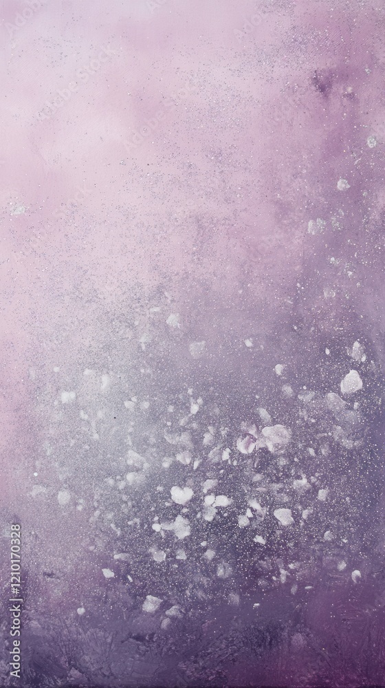 Poster sparkling lilac and icy gray textures create a dreamy atmosphere with delicate shimmering effects