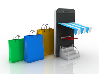 3d illustration online shopping concept
