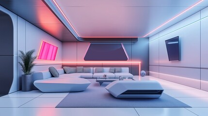 A sleek and stylish living room.