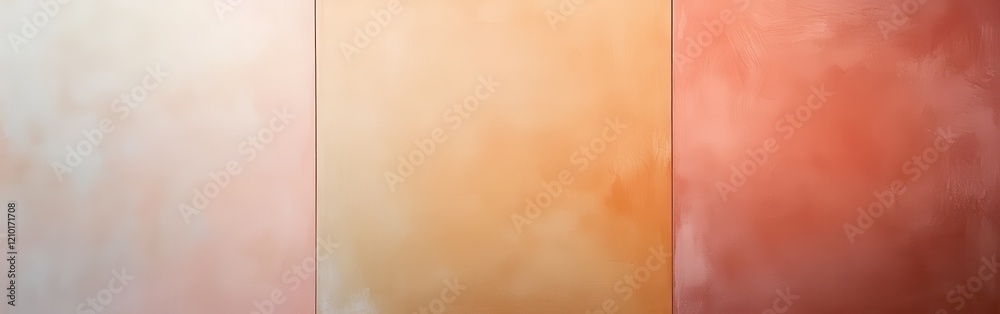 Fototapete minimalist artwork featuring a smooth gradient from muted ochre to soft red hues in an artistic sett