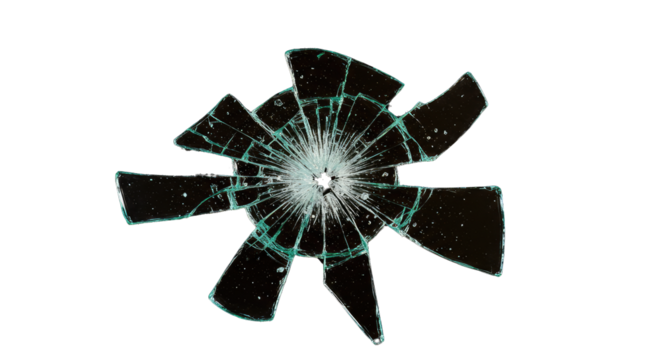 Broken Glass Fragment PNG Isolated on Transparent Background - Powered by Adobe