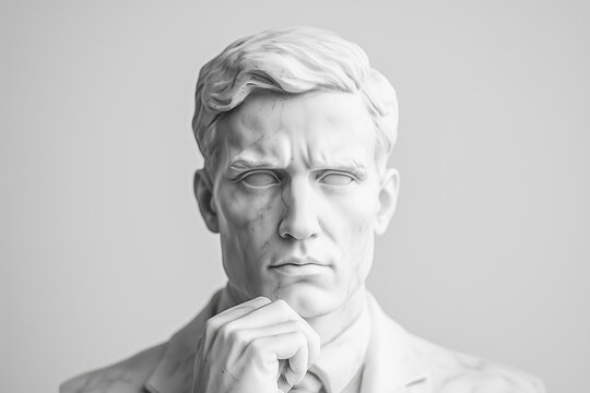 marble statue of a thinking businessman