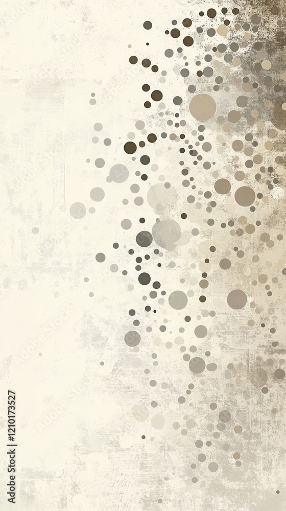 Aufkleber Halftone dots create a soft beige pattern, blending abstract design with subtle elegance for modern decor