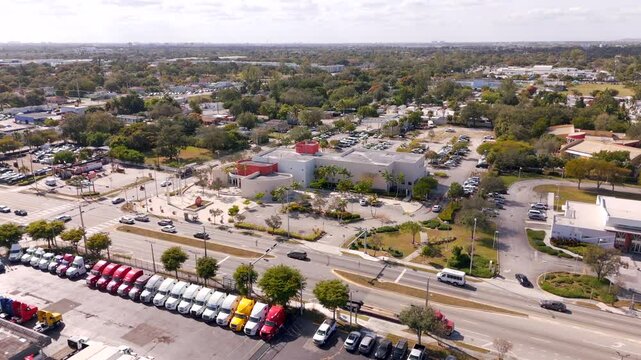 Aerial video Northside Police Station Police department in West Little River Miami Florida