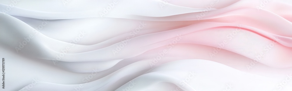 Poster soft waves of white fabric gently flowing across a smooth surface in harmonious tones and delicate t