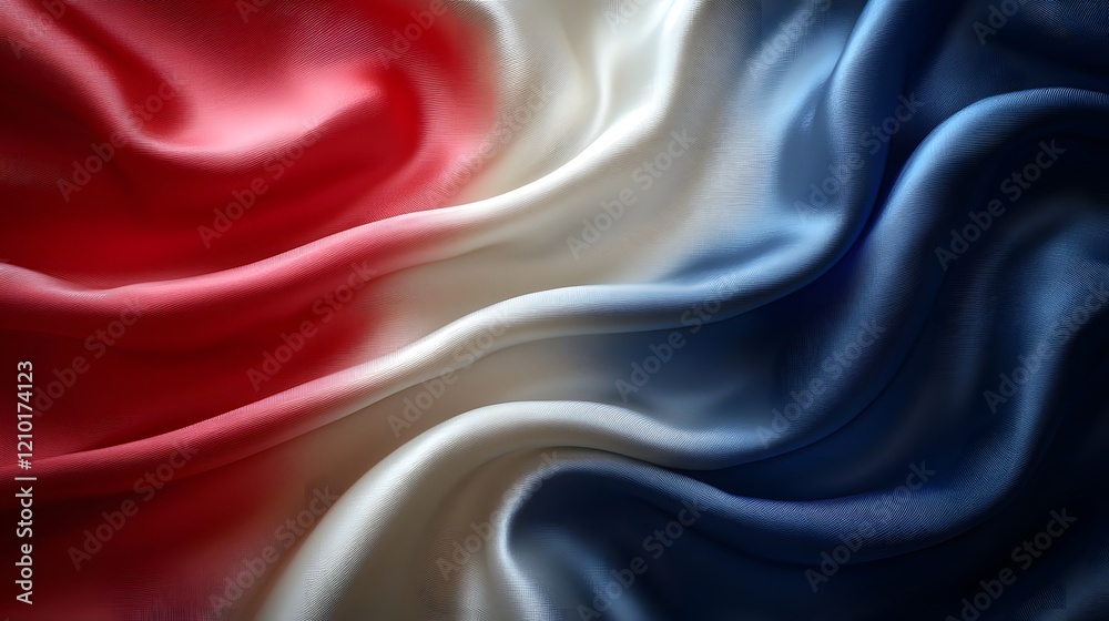 Poster beautifully flowing and graceful abstract national flag composed of soft silk like textures in a gen
