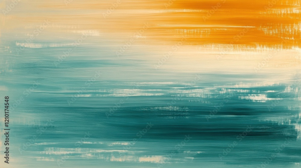 Poster elegant pastel strokes create a serene background with soft blues and warm yellows resembling a calm