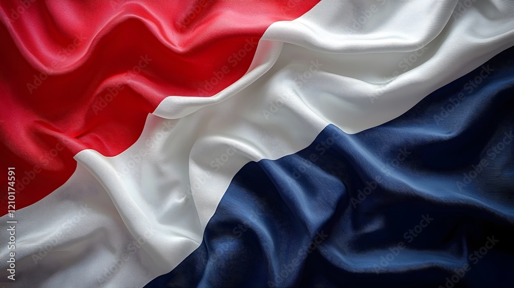 Leinwandbilder elegant and abstract flag background with a silk like texture in vibrant red white and blue hues the