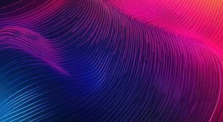 Abstract Neon Waveforms: A Vibrant, Darkly Lit Digital Art Piece