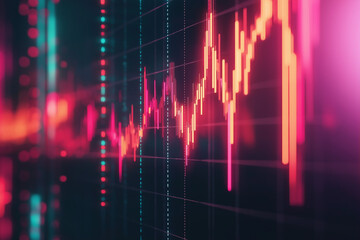 Abstract financial graph with uptrend arrows line