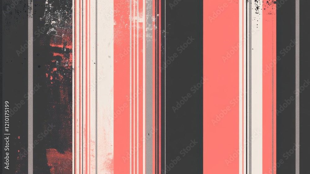 Fototapete Coral and gray dashed lines create an elegant pattern full of texture and subtlety for stylish design projects
