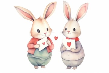 Obraz premium Rabbit love letter mammal animal cute
