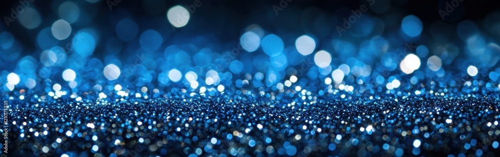 Aufkleber sparkling cobalt blue and icy silver glitter create an enchanting atmosphere in a dimly lit space at