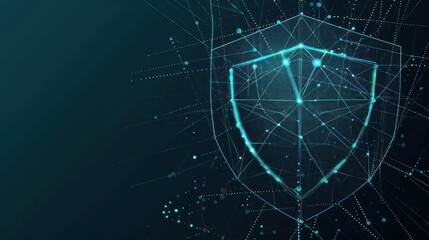 Abstract Digital Shield, Digital Security, Cybersecurity, Protection, Internet Safety