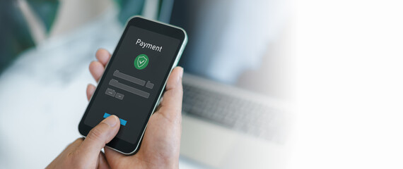 Online payment, Business people using computer, Banking, Online shopping, Digital online payment...