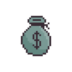 money in a bag pixel