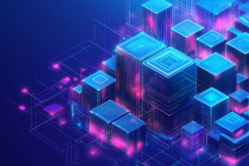 Fototapeta premium Blockchain concept data storage using DNA sequences 