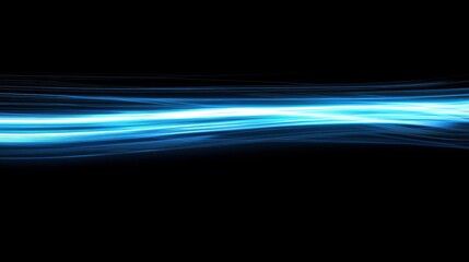 Abstract Light Streaks: Serene Blue Glows on Black