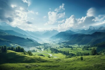 Fototapeta premium Beautiful landscape nature panoramic outdoors