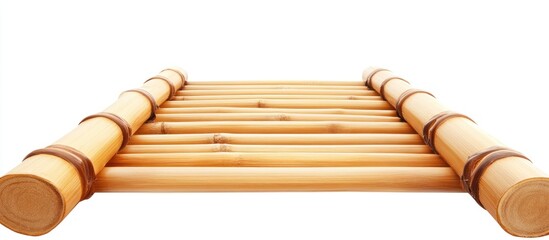 Bamboo Raft Bridge, Isolated, White Background, Spa Design